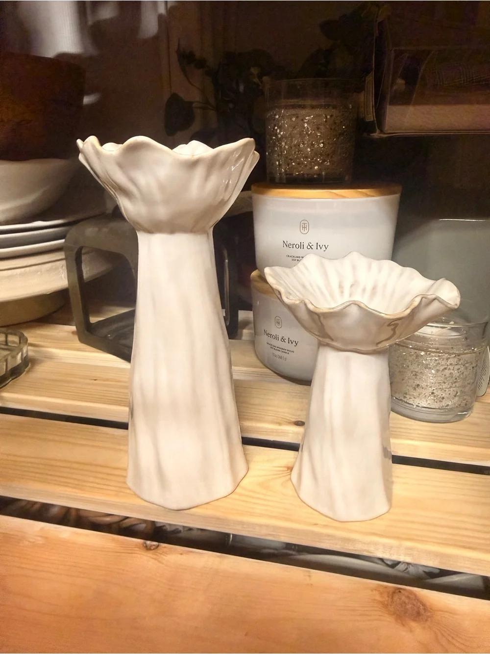 Tall & Short Sculpted Foliage Taper Candle Holder - Threshold™